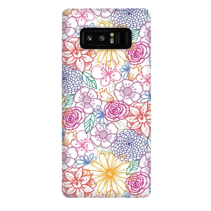 Galaxy Note 8 StrongFit Summer Bright Floral by TracyLucy Designs