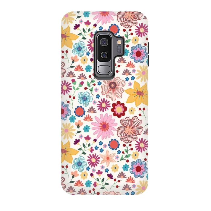 Galaxy S9 plus StrongFit Springtime Wild Bloom by TracyLucy Designs