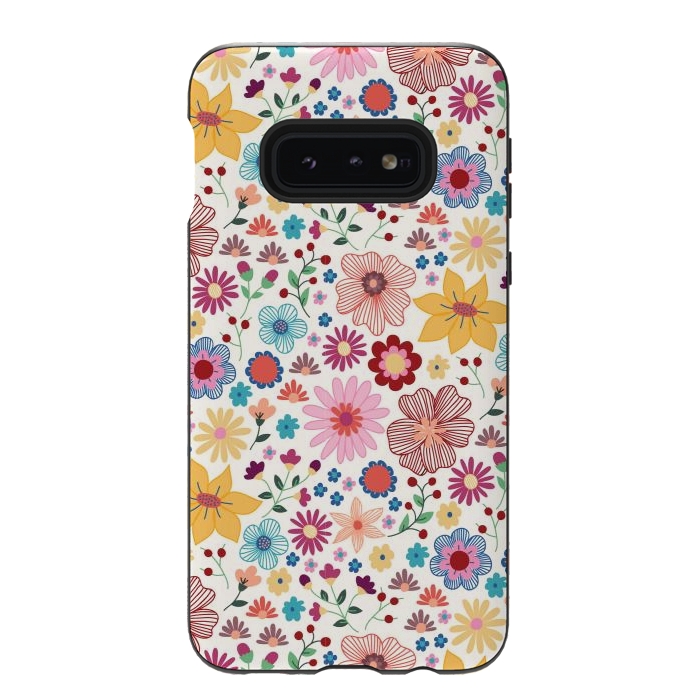Galaxy S10e StrongFit Springtime Wild Bloom by TracyLucy Designs