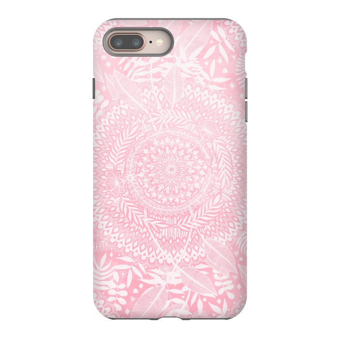 iPhone 7 plus StrongFit Medallion Pattern in Blush Pink by Micklyn Le Feuvre