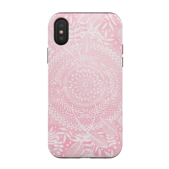 iPhone Xs / X StrongFit Medallion Pattern in Blush Pink by Micklyn Le Feuvre