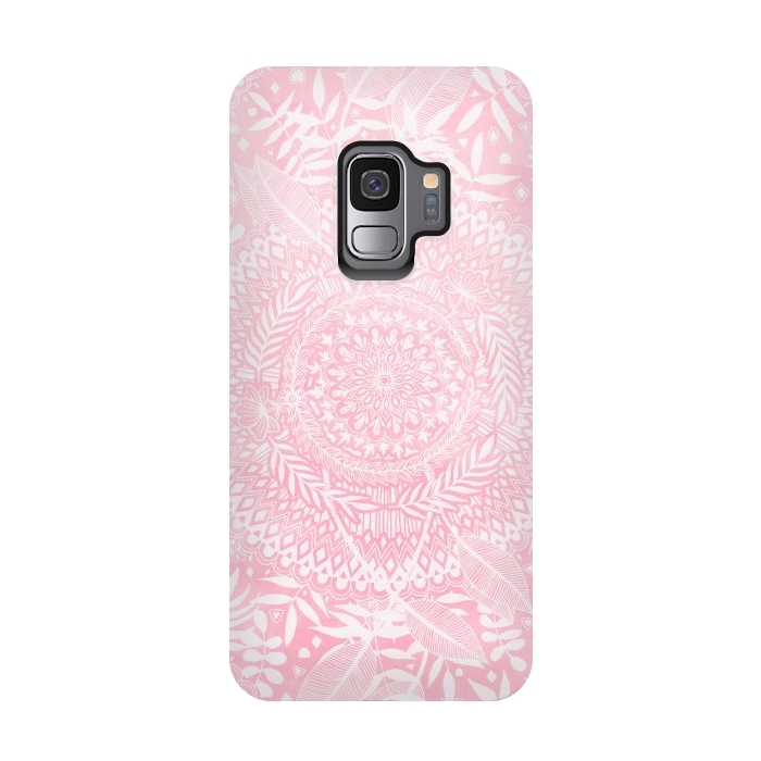 Galaxy S9 StrongFit Medallion Pattern in Blush Pink by Micklyn Le Feuvre