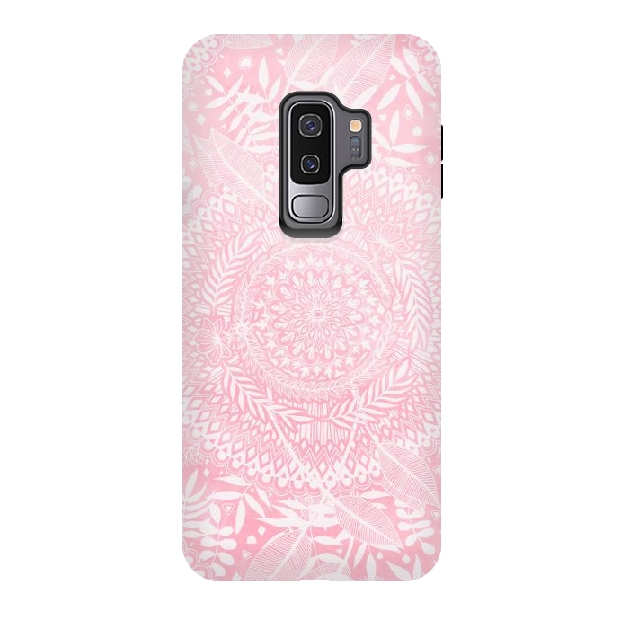 Galaxy S9 plus StrongFit Medallion Pattern in Blush Pink by Micklyn Le Feuvre
