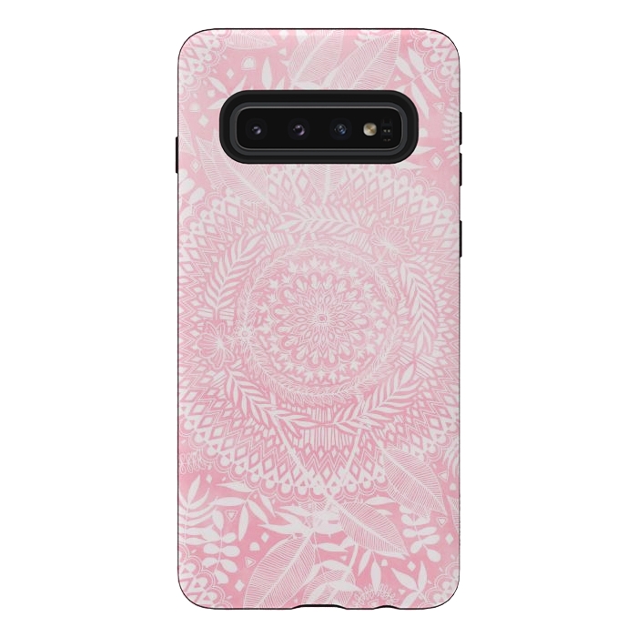 Galaxy S10 StrongFit Medallion Pattern in Blush Pink by Micklyn Le Feuvre