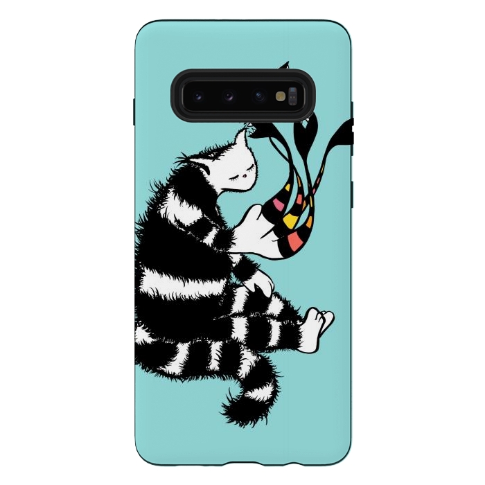 Galaxy S10 plus StrongFit Weird Cat Character With Strange Deformed Paw by Boriana Giormova