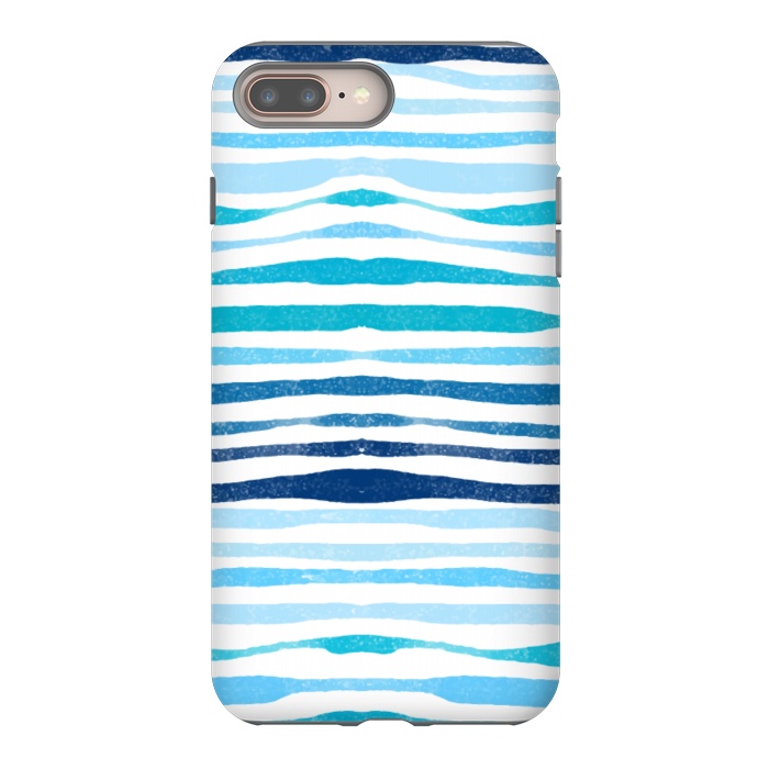 iPhone 7 plus StrongFit blue waves lines by MALLIKA