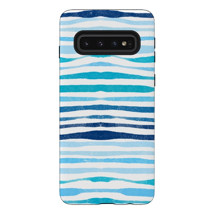 Galaxy S10 StrongFit blue waves lines by MALLIKA