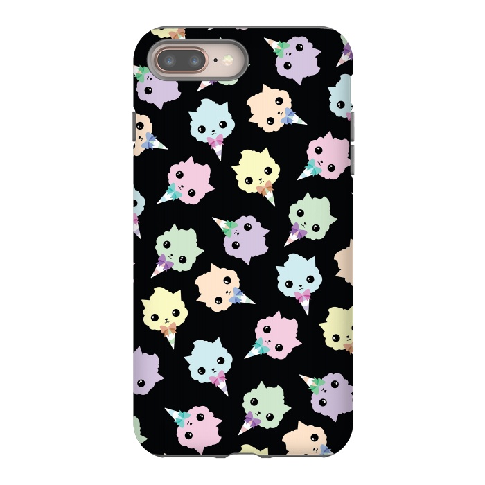 iPhone 7 plus StrongFit Cotton candy cat pattern by Laura Nagel