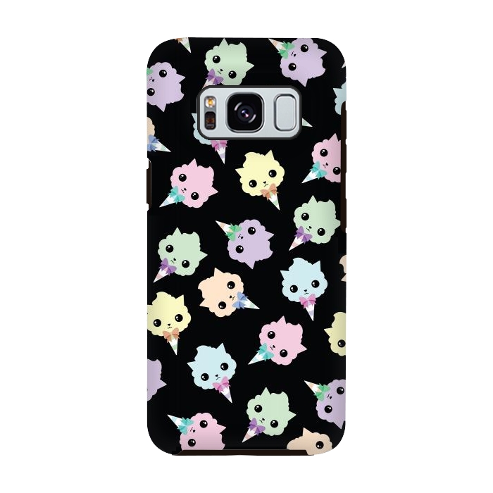 Galaxy S8 StrongFit Cotton candy cat pattern by Laura Nagel