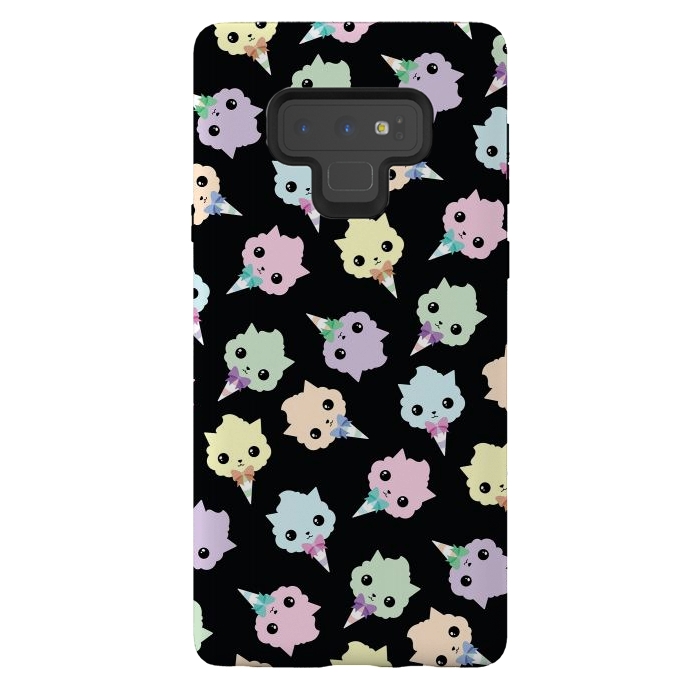 Galaxy Note 9 StrongFit Cotton candy cat pattern by Laura Nagel