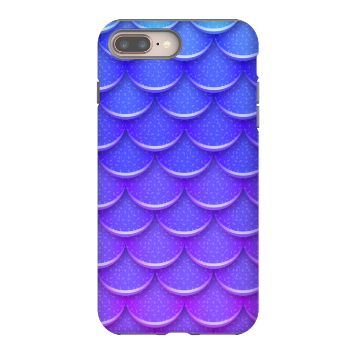 iPhone 7 plus StrongFit BLUE PINK SCALES PATTERN by MALLIKA