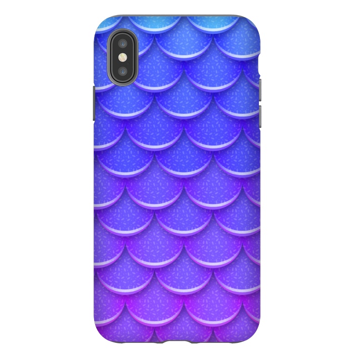 iPhone Xs Max StrongFit BLUE PINK SCALES PATTERN by MALLIKA