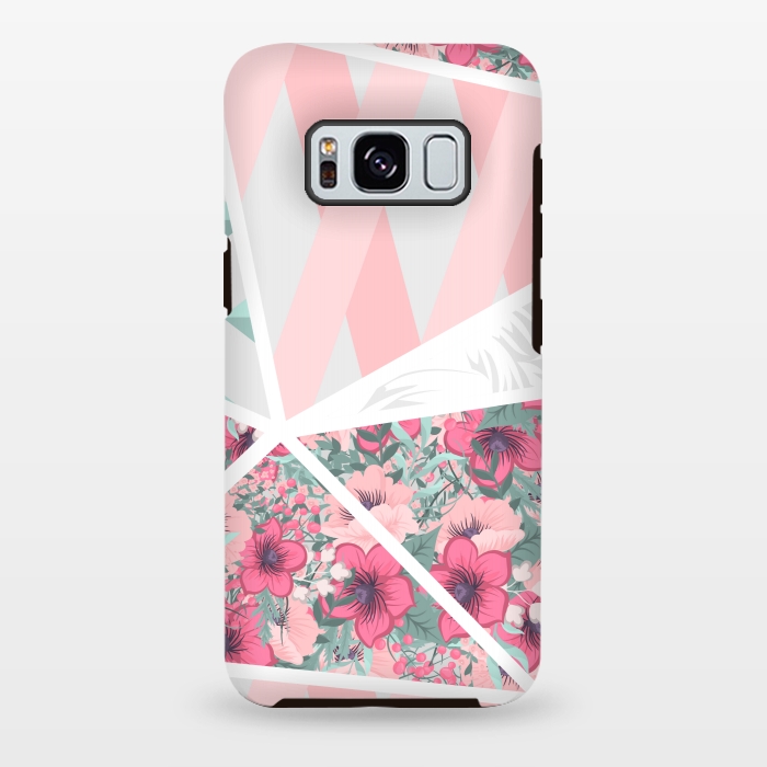 Galaxy S8 plus StrongFit PINK PATCHWORK FLORAL by MALLIKA