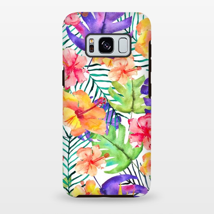 Galaxy S8 plus StrongFit Hibiscus Splash  by Amaya Brydon