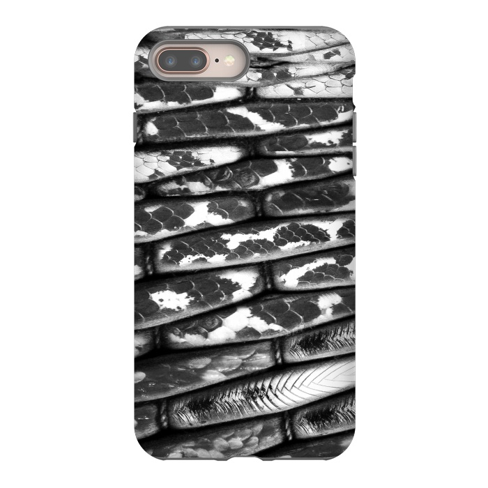 iPhone 7 plus StrongFit Black and white snake skin pattern by Oana 