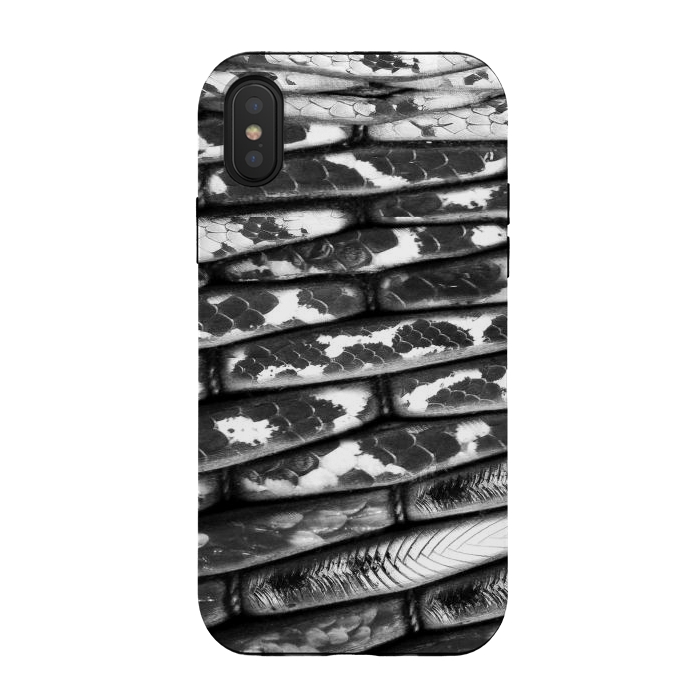 iPhone Xs / X StrongFit Black and white snake skin pattern by Oana 