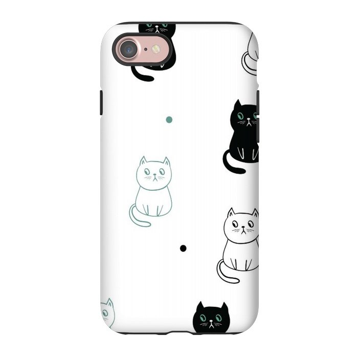 iPhone 7 StrongFit minimal cats by haroulita