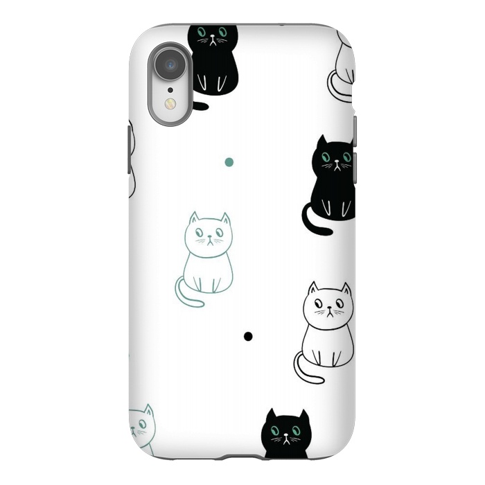 iPhone Xr StrongFit minimal cats by haroulita
