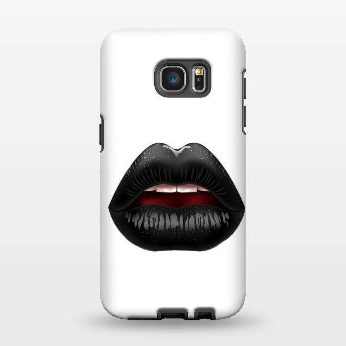 Galaxy S7 EDGE StrongFit black lips by haroulita