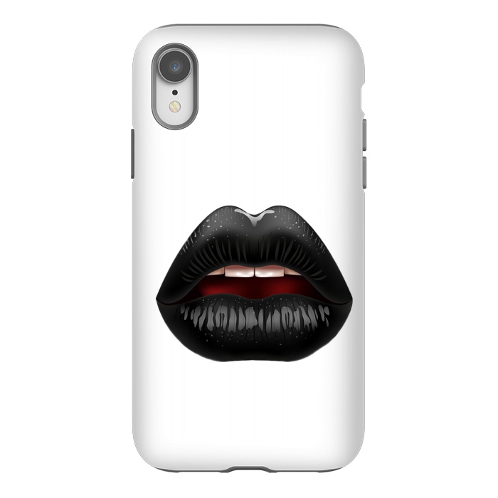 iPhone Xr StrongFit black lips by haroulita