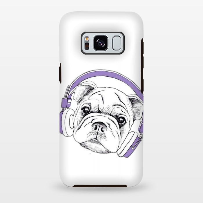 Galaxy S8 plus StrongFit french bulldog listening music by haroulita