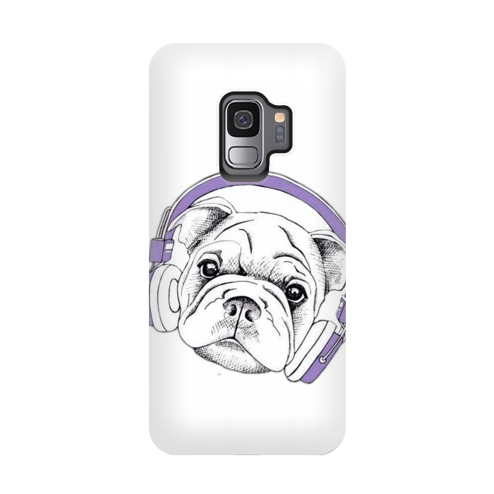 Galaxy S9 StrongFit french bulldog listening music by haroulita