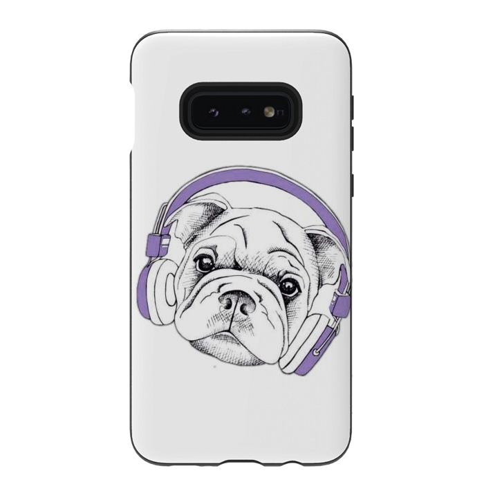 Galaxy S10e StrongFit french bulldog listening music by haroulita