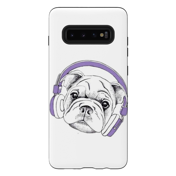 Galaxy S10 plus StrongFit french bulldog listening music by haroulita