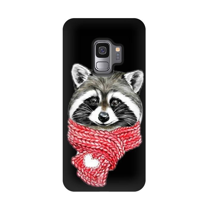 Galaxy S9 StrongFit cute Raccoon by haroulita