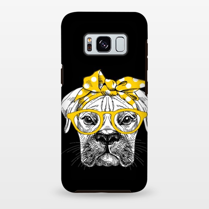 Galaxy S8 plus StrongFit cute dog with glasses by haroulita