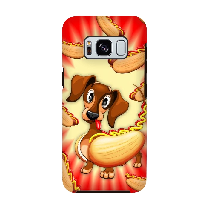 Galaxy S8 StrongFit Dachshund Hot Dog Cute and Funny Character by BluedarkArt