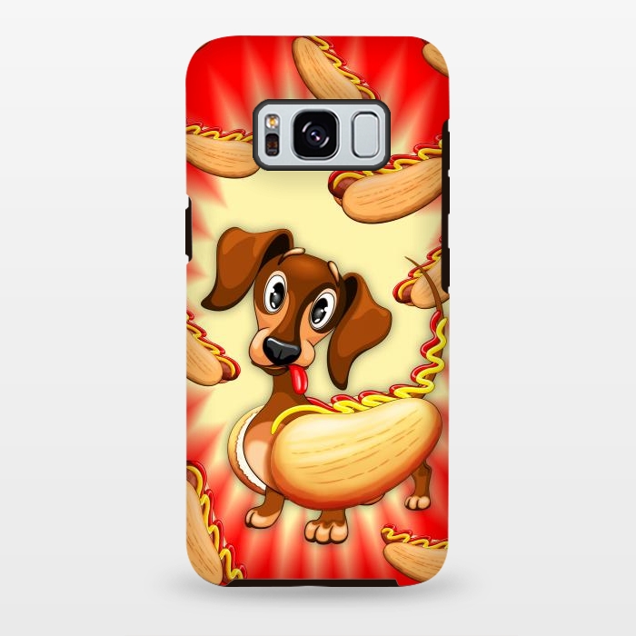 Galaxy S8 plus StrongFit Dachshund Hot Dog Cute and Funny Character by BluedarkArt
