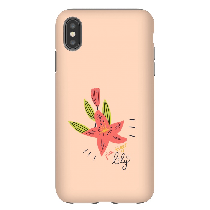 iPhone Xs Max StrongFit pink tiger lily flowers by Lovi Dianti