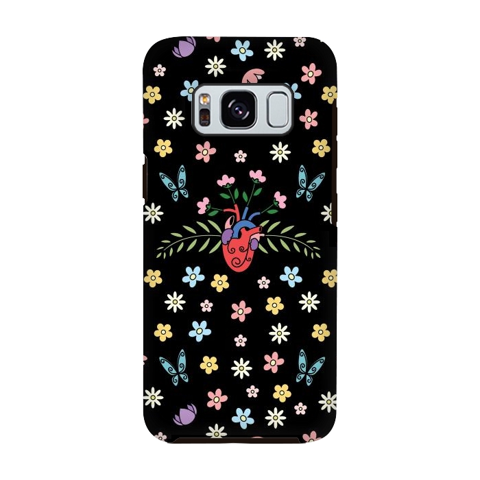 Galaxy S8 StrongFit Blooming heart by Laura Nagel