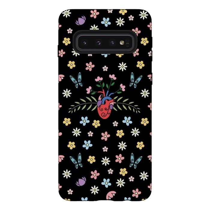 Galaxy S10 StrongFit Blooming heart by Laura Nagel