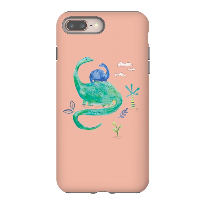 iPhone 7 plus StrongFit painted dinosaur  by lauradidthis