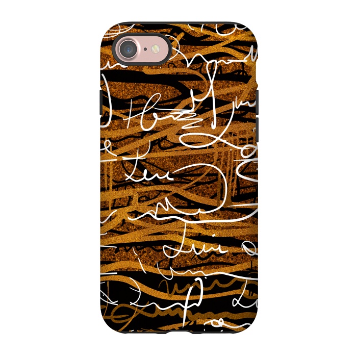 iPhone 7 StrongFit Gold text writing abstract art case by Josie