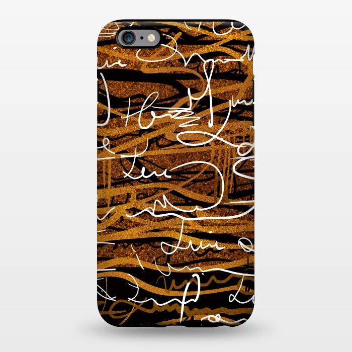iPhone 6/6s plus StrongFit Gold text writing abstract art case by Josie