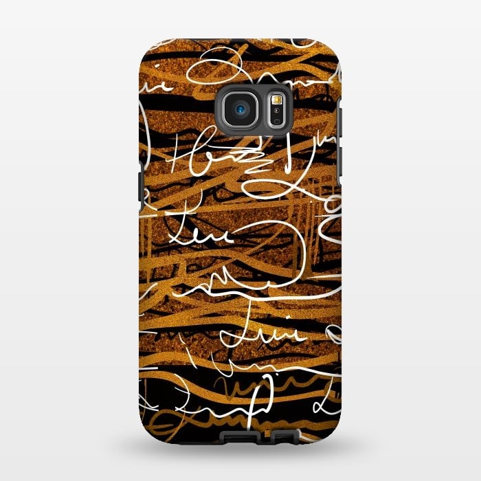 Galaxy S7 EDGE StrongFit Gold text writing abstract art case by Josie