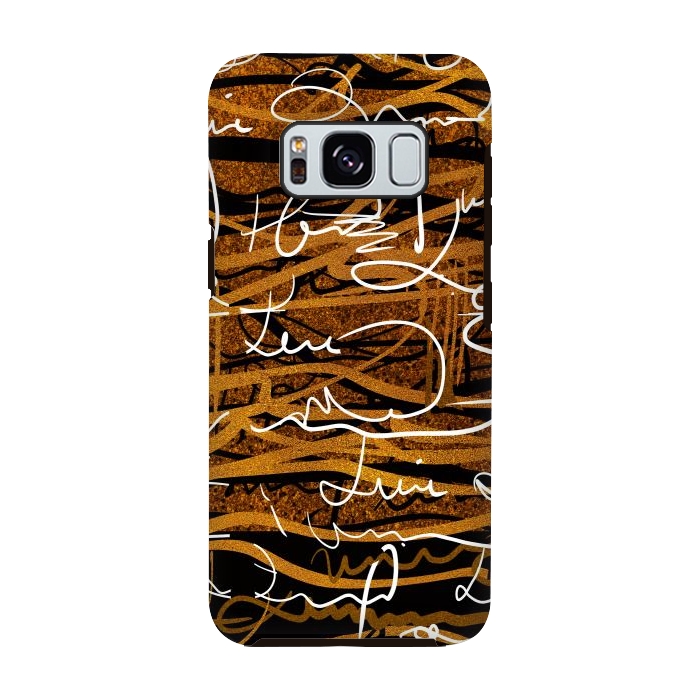 Galaxy S8 StrongFit Gold text writing abstract art case by Josie