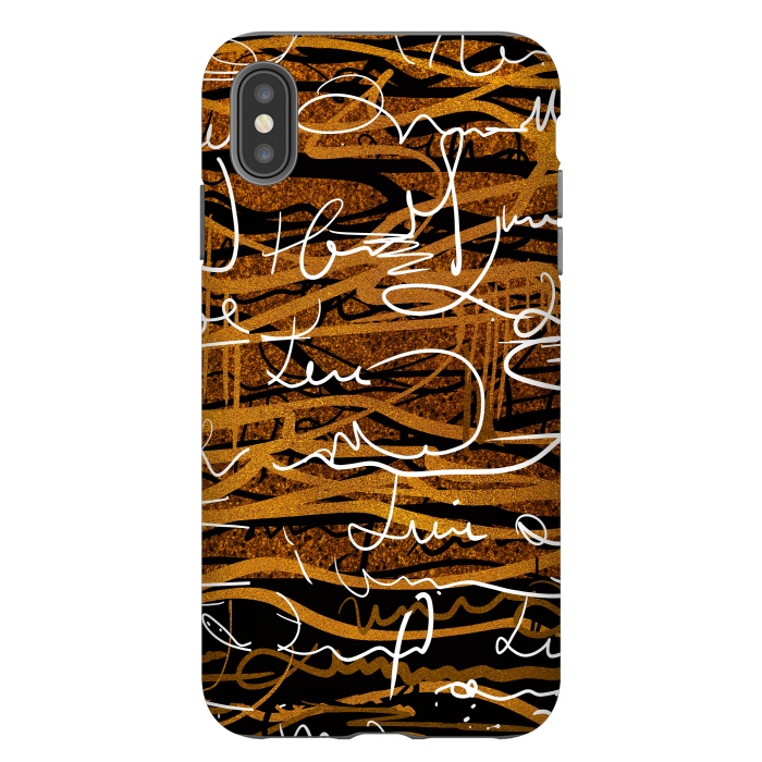 iPhone Xs Max StrongFit Gold text writing abstract art case by Josie
