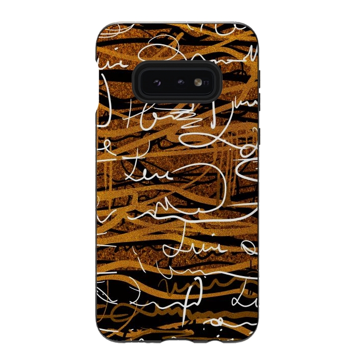 Galaxy S10e StrongFit Gold text writing abstract art case by Josie