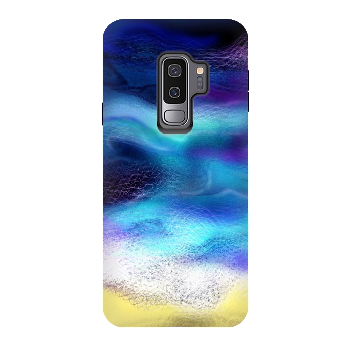 Galaxy S9 plus StrongFit Beach blue ocean sea breeze abstract art by Josie