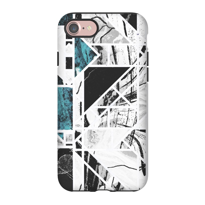 iPhone 7 StrongFit Ink brushed marble tiles by Oana 