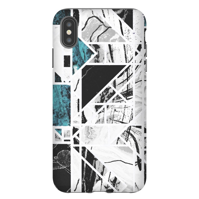 iPhone Xs Max StrongFit Ink brushed marble tiles by Oana 