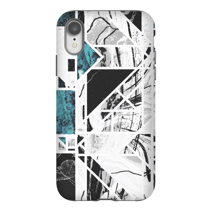 iPhone Xr StrongFit Ink brushed marble tiles by Oana 