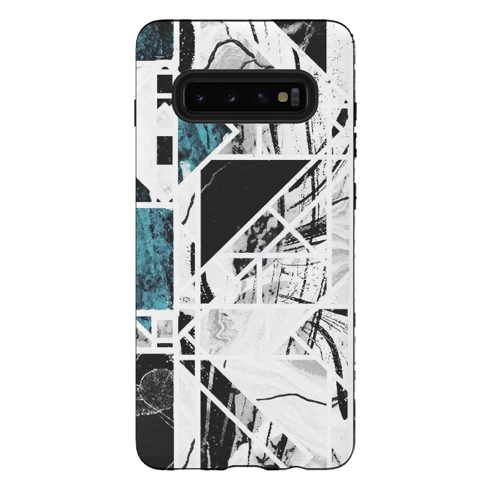 Galaxy S10 plus StrongFit Ink brushed marble tiles by Oana 