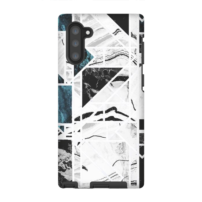 Galaxy Note 10 StrongFit Ink brushed marble tiles by Oana 