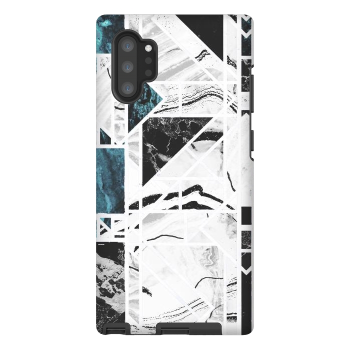 Galaxy Note 10 plus StrongFit Ink brushed marble tiles by Oana 