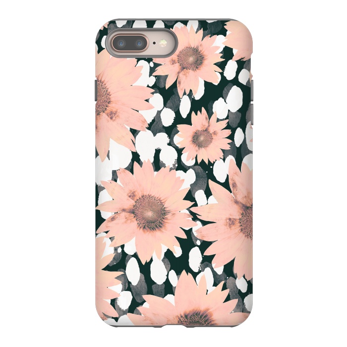 iPhone 7 plus StrongFit Pink flower petals and paint dots by Oana 